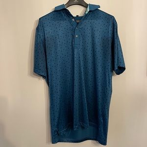 Black Quail Golf Polo in Teal and Navy